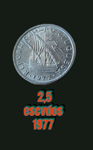 2,5 Escudos Portugal 1977
