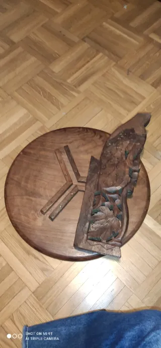 Mesa auxiliar artesanal estilo anglo-indio