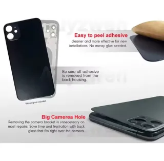 Kit Tapa Trasera iPhone 12 Negro