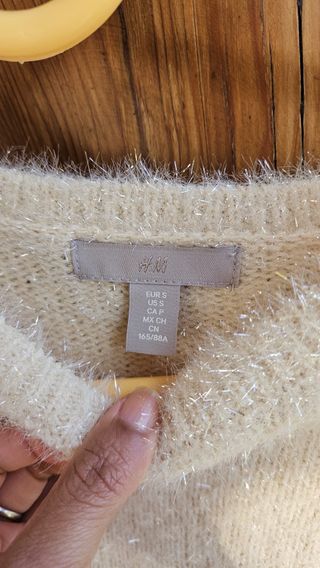 Jersey beige con brillos