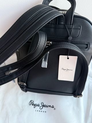 Mochila Pepe Jeans Cuadros Gris, Negro y Granate