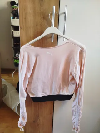 Crop top Puma rosa manga larga talla L
