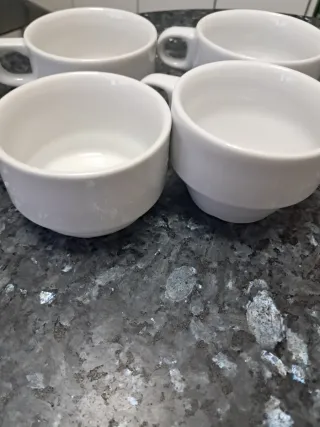 4 Tazas Grandes de Porcelana