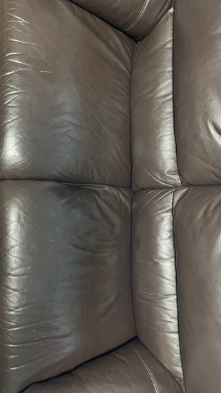 2 Sofás/Tresillo de piel marrón de 3 plazas