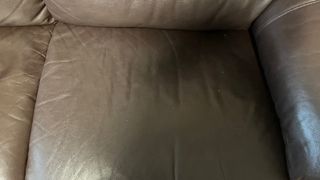 2 Sofás/Tresillo de piel marrón de 3 plazas