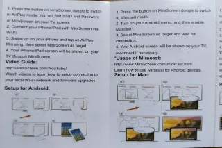 MiraScreen 2.4G WiFi Dongle 1080P –Streaming fácil