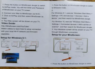 MiraScreen 2.4G WiFi Dongle 1080P –Streaming fácil