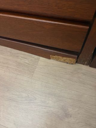 Cómoda cerezo 8 cajones y mesita auxiliar 3 cajone