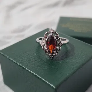 Anillo Plata 925 con Piedra Roja