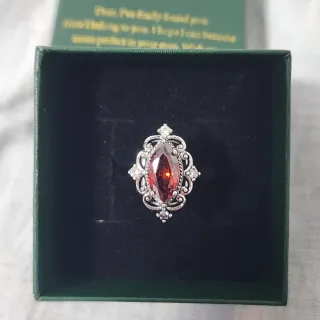 Anillo Plata 925 con Piedra Roja