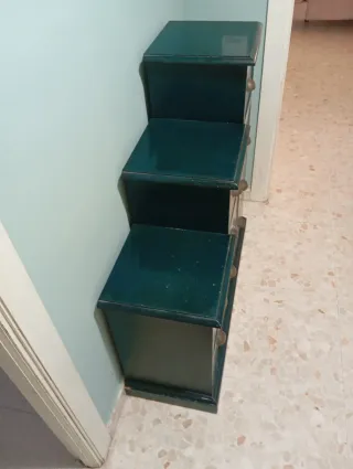 Mueble escalonado madera pino verde azulado