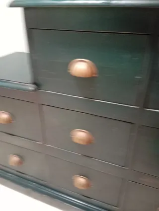 Mueble escalonado madera pino verde azulado