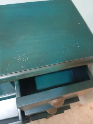 Mueble escalonado madera pino verde azulado