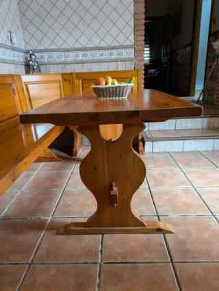 Conjunto Mesa y Banco Esquinero Madera