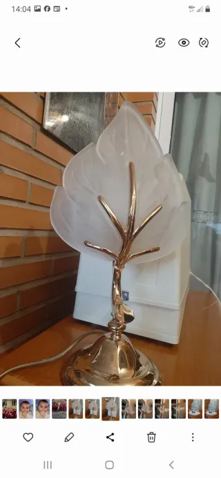 Lámpara techo y 2 mesita oro/transparente