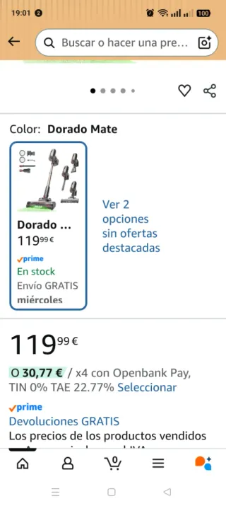 Aspiradora Escoba Vertical Potente 50KPa