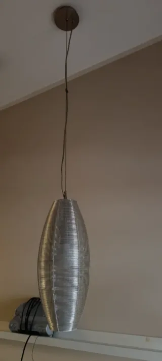 Lampadario metallo argento da tavolo