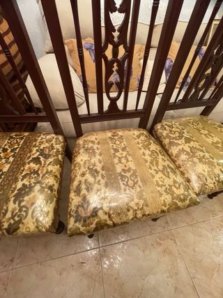 Juego 6 sillas comedor madera antiguas