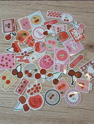 42 pegatinas de cerezas