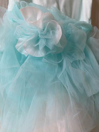 Vestito cerimonia bambina tulle azzurro