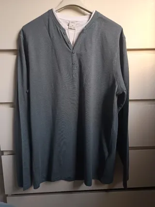 Camiseta Springfield T M verde manga larga Nueva