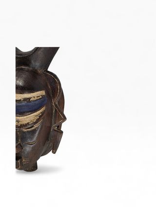 Máscara Africana Tribal Madeira Esculpida 35cm