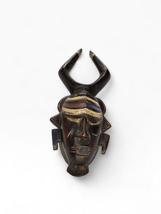 Máscara Africana Tribal Madeira Esculpida 35cm