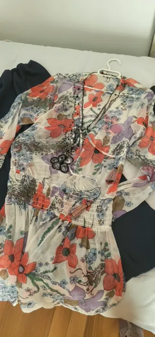 Blusa hippie floral talla única