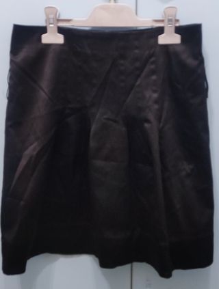 Conjunto Blusa y Falda Satén Negro