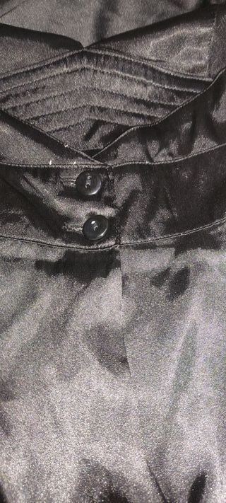 Conjunto Blusa y Falda Satén Negro