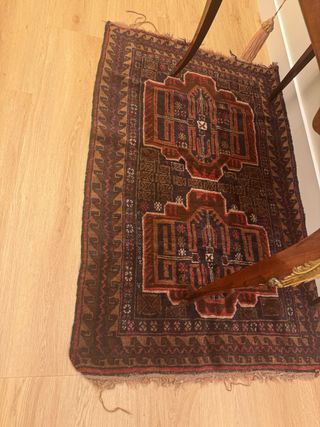 Tappeto Persa in Lana Marrone e Rosso