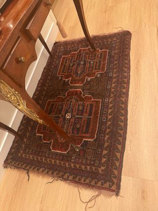 Tappeto Persa in Lana Marrone e Rosso