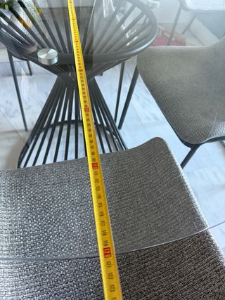 Mesa comedor cristal y 6 sillas diseño