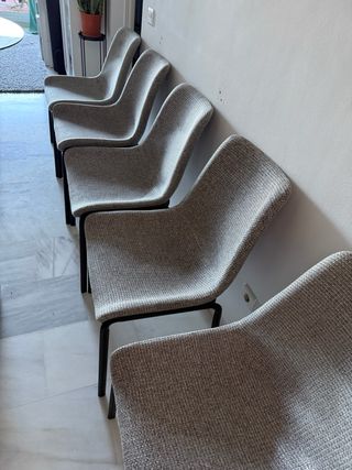 Mesa comedor cristal y 6 sillas diseño