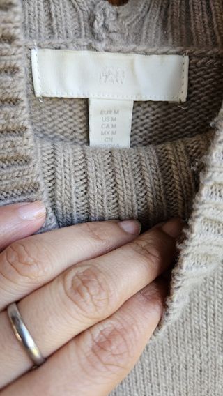 Jersey beige cuello alto talla única