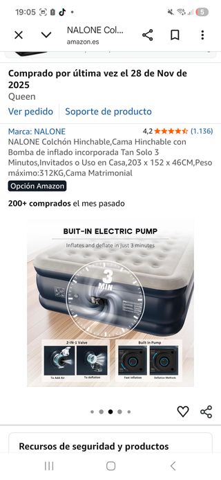 Colchón Hinchable Nalone Queen