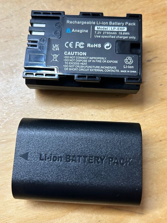 Canon EOS R5 LP‐E6P (x2) + cargador doble LCD USB