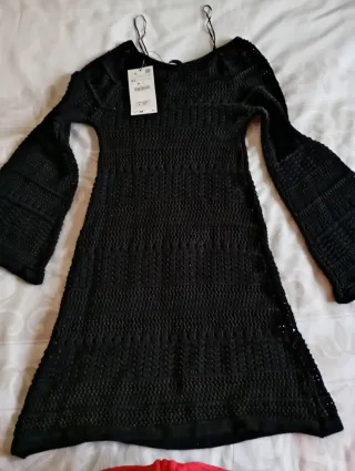 Vestido de punto negro talla XS