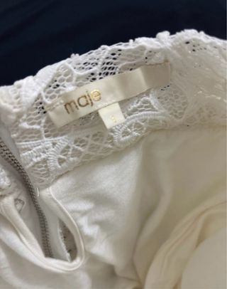 Falda Maje Mini Encaje Elegante Blanco