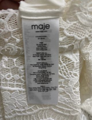 Falda Maje Mini Encaje Elegante Blanco