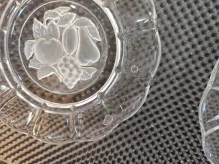 Lote 6 platitos cristal decorados fruta