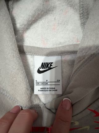 Sudadera Nike Niña Gris y Rosa