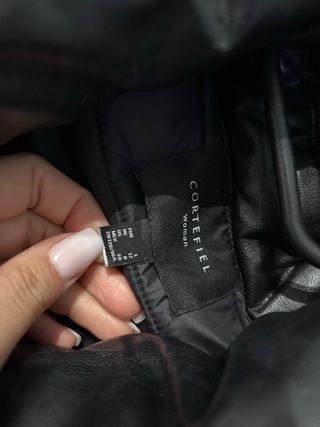 Chaleco Cortefiel Negro Piel Sintética