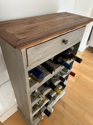 Botellero madera maciza caoba hecho a mano