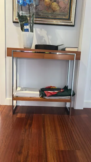Mueble auxiliar entrada madera y metal