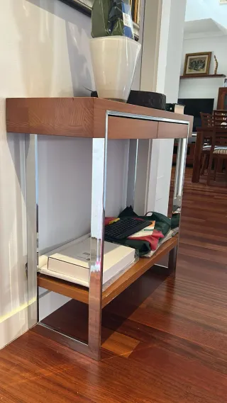 Mueble auxiliar entrada madera y metal