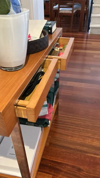 Mueble auxiliar entrada madera y metal