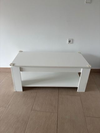 Mesa de centro elevable blanca