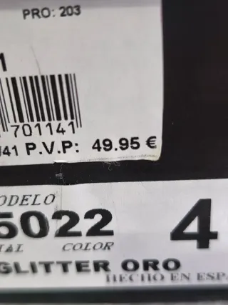 Zapatos de tacón Fantasia dorados talla 41