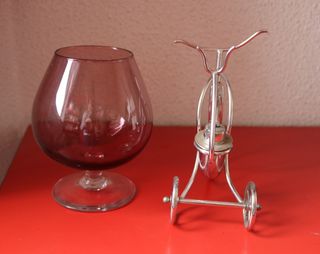 Calienta Copa Brandy Decorativo Bicicleta